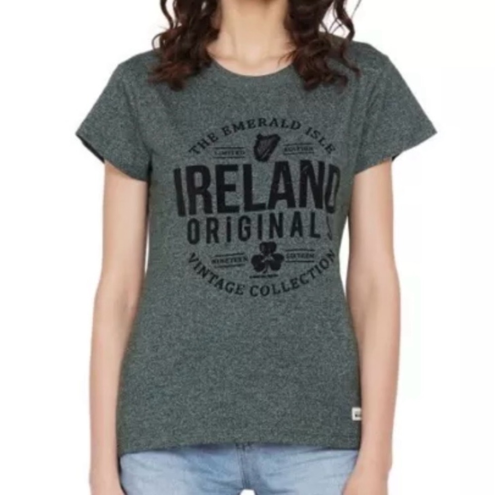 Urban Irish T Shirt Green Grindle Velvet Short Sleeve Crew Neck New Womens 10